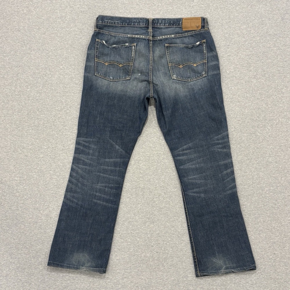 American Eagle Low Rise Boot Jeans Men's Size 36x32 (Fits 38x29.5)‎ Dark Wash - Picture 3 of 9